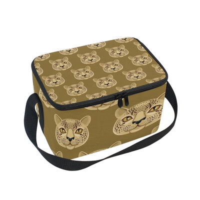 

ALAZA Lunch Box Insulated Lunch Bag Large Cooler Cute Leopards Tote Bag