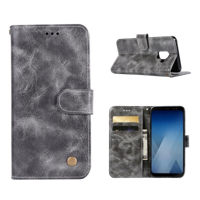 

MOONCASE Samsung Galaxy J6 Premium Vintage Leather Case - Grey