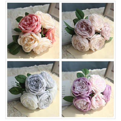 

UpperX Silk Flower Wedding Decoration Artificial Flowers Spring Vivid Big Hydrangea Wedding Flowers Decoration Dark Purple
