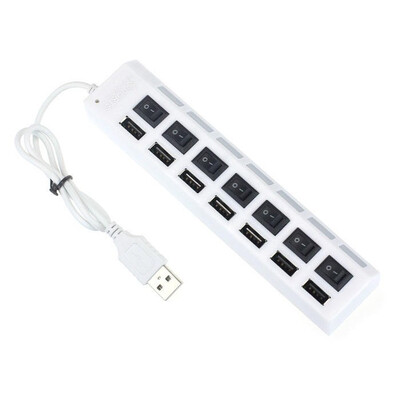 

USB hub new 4 port colorful USB 20 adapter hub power onoff switch for pc laptop milnorr