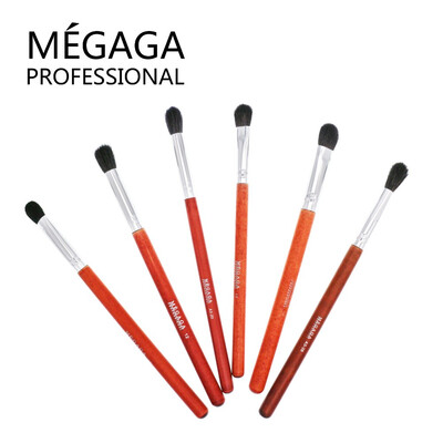

MEGAGA Advanced Wood Professional Eye Shadow Brushes 6 Set Soft Fiber Eyeshadow Brush Kits
