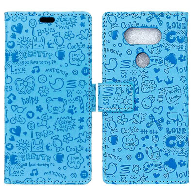 

MOONCASE LG V40 ThinQ Little Witch Leather Case - Blue