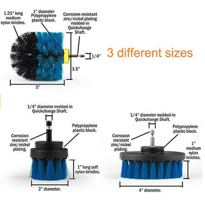 

3 Pcs Power Scrub Brush Drill Cleaning Brush For Bathroom Shower Tile Grout Cordless Power Scrubber Drill Attachment Brush Kit