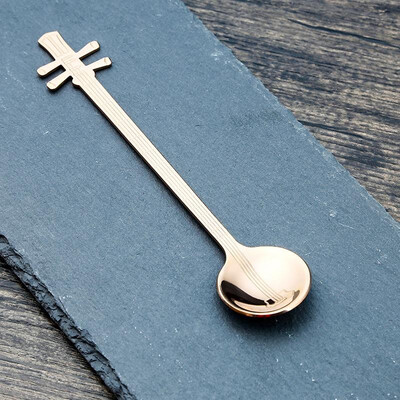

Creative 304 Stainless Steel Spoon Musical Guitar Pattern Ice Cream Dessert Tea Coffee Party Small Gift Tableware
