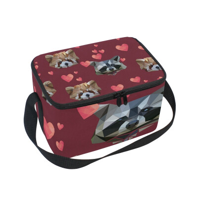 

Lunch Box Insulated Lunch Bag Large Cooler 3D Animals And Hearts Tote Bagfor Kids Men Women