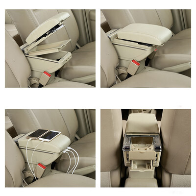 

Vtear For Kia Morning 2015-2018 armrest box USB Charging heighten Double layer central Store content cup holder ashtray accessorie