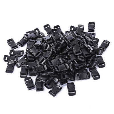 

10PCSlot Buckles Umbrella Paracord Bracelets Black Side Release Buckles Webbing Paracord Plastic Bracelet Buckle for Outdoor Surv