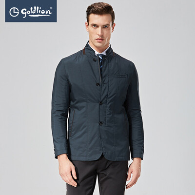 

Goldlion Mens Business Casual Warm Stand Collar Jacket Jacket Green