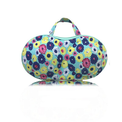

Colorful Pattern Underwear Storage Box Portable Bra Bag with Mesh&Handle for Travel Fitness