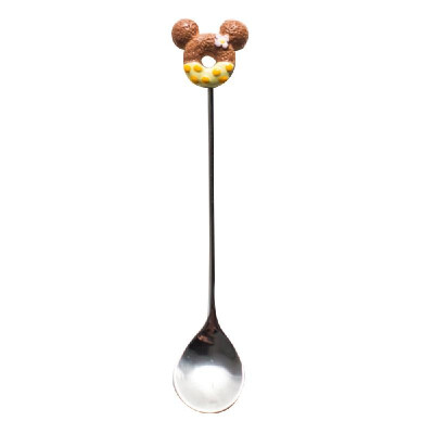 

Cute 304 Stainless Steel Spoon Fork Doughnut Cartoon Animal Head Coffee Ice Cream Dessert Tea Candy Kitchen Flatware Gift Tablewar