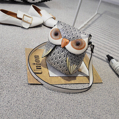 

Cartoon mini bag creative female purse owl cute small bag shoulder Messenger bag