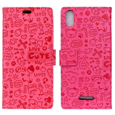 

MOONCASE Wiko View2 Go Little Witch Leather Case - Rose Red