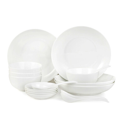 

Beijing Tokyo white moonlight - bone china series cutlery set bone china household dishes can be used microwave oven 16 white