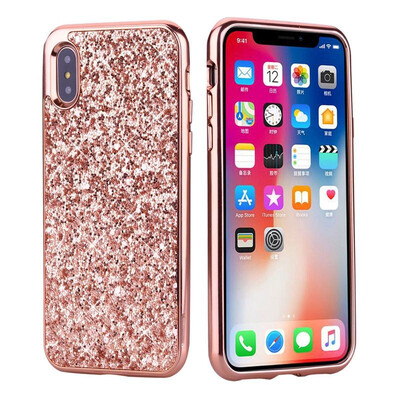 

MOONCASE Apple iPhone X Glitter PC Case - Rose Gold
