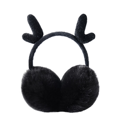 

Cute Fashion Antlers Earmuffs Outdoor Winter Warm Soft Plush Earwarmer Adjustable Headband Ears Muff for Women Girls
