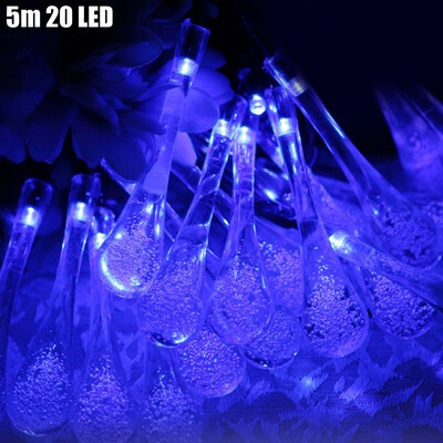 

Christmas Props 5m 20 LEDs Solar String Light Water Drop Style Lamp Decors New Year Decoration