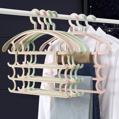 

Additives hangers detachable belt multi-layer rack trousers hanger plastic closet storage magic hanging pants hanger 2 only WG-1481
