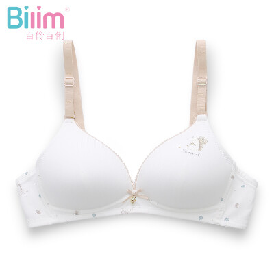 

Hundreds of young girls without steel ring bra development period cotton junior high school bra small chest student underwear 91024 tooth white 80A