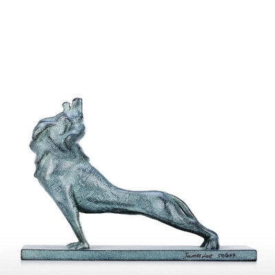 

Tomfeel Lion Statue Natural Granite Appearance Made of Aluminum Wildlife Home Statue Animal Decoration Figurine