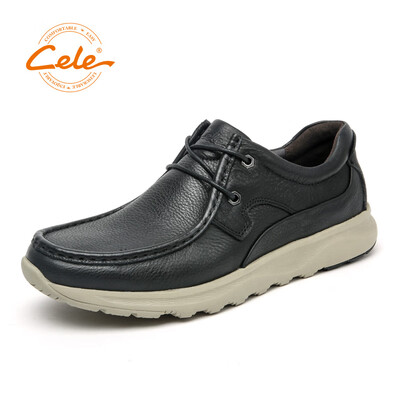 

Celebrity CELE business casual shoes mens leather lace thick bottom super light wear-resistant non-slip life casual wild black 44 yards M9A1S76801