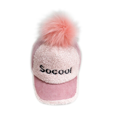 

Winter Fall Cap Children Casquette Boy Simple Baseball Hat Girl Baby Letter Pattern Peaked Cap with Wistiti Ball