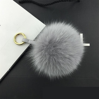 

Faux Fox Fur Keychain Fashion Car Keychain 12-15cm Lovely Soft Hairball Key Charm Pendant Multi-color Optional