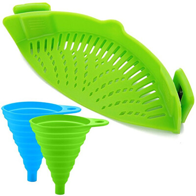 

Silicone Snap Strainer&2 Collapsible Funnels