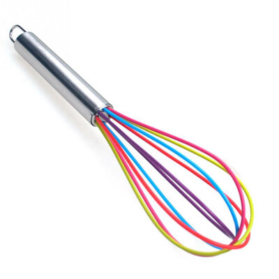 

10 Inch Color Handle Silicone Egg Beater Whisk Mixer Kitchen Tool