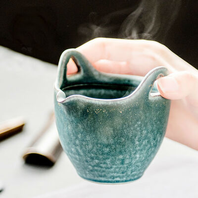 

Cadet Blue Anti-hot Ceramic Cha Hai Gongfu Tea Serving Pitcher Fair Cup 150ml