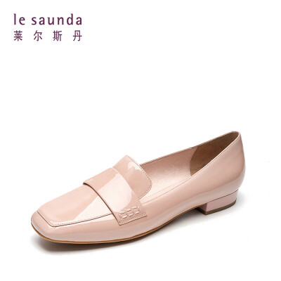 

Lyles Dan Fashion Elegant Commuter Square Head Leather Case Foot Thick Low Heel Female Grandma Single Shoes LS AM15601 Beige 34