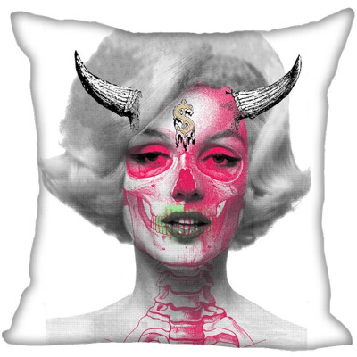 

Marilyn Monroe Pillow Cover Bedroom Home Office Decorative Pillowcase Square Zipper Pillow Cases Satin Fabric No Fade