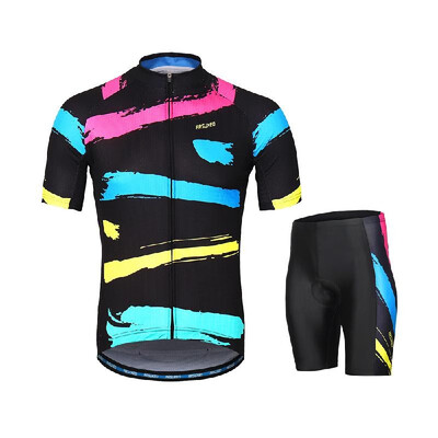 

ARSUXEO Mens Cycling Clothing Set Short Sleeve Set Quick-dry Shirt 3D Cushion Padded Short Pants