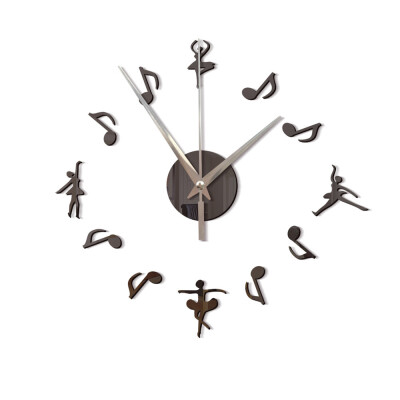 

Ballet Girl DIY Musical Notes Mirror Wall Hanging Wall Clock