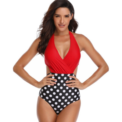 

Printed backless slim swimsuit sexy European&American swimsuit one-piece