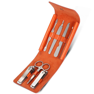 

Korea Kowell Han Kewei Stainless Steel Nail Clipper Set Splash Nail Clip Personal Care Repair Capacity Combination 7 Piece KB708 Orange