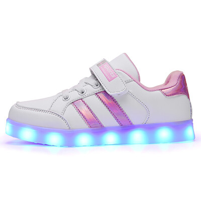

New Arrival Children Casual shoes LED Bright flash shoes Boys Girls Breathable Sneakers USB Charging Fashion Kids Flats 25-37