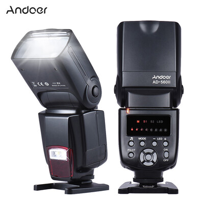 

Andoer AD-560Ⅱ Universal Flash Speedlite On-camera Flash GN50 w Adjustable LED Fill Light for Canon Nikon Olympus Pentax DSLR Cam