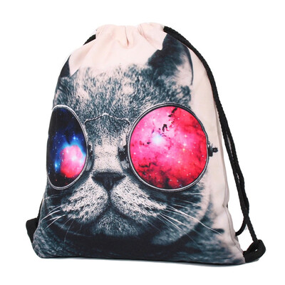 

Hot Fashion Mens Womens Print Shoulder Folding Drawstring String Bag Backpack School Rucksack Gym Sport Handbag 15"x118" Travel