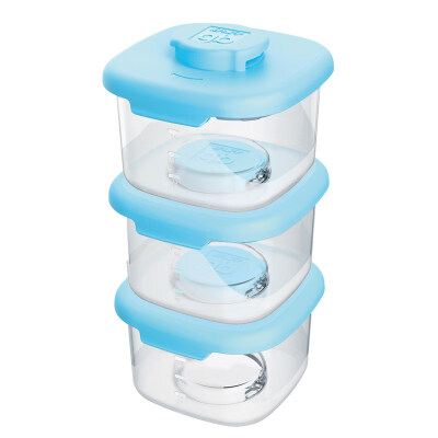 

Gb good child three-layer milk powder box baby portable storage box childrens food supplement frozen fresh food snack box powder blue