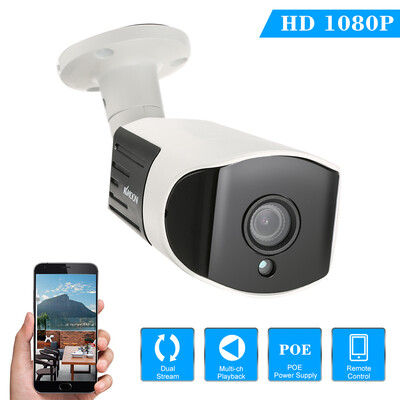 

KKmoon 1080P HD POE IP Camera 20MP 36mm 128" CMOS P2P Onvif 4pcs Array IR Infrared Lamps Night View IR-CUT Motion Detection W