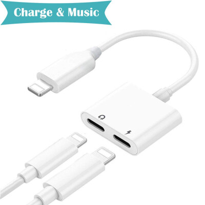 

For iPhone X78 plus Headphones Adapters 2 in 1 Phone Charging Cable OTG Audio Splitter converter Cable for Dual lightning jack