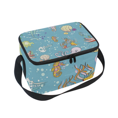 

ALAZA Lunch Box Insulated Lunch Bag Large Cooler Underwater Animals Tote Bag