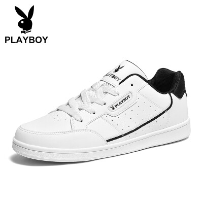 

Playboy PLAYBOY fashion running casual board shoes mens low cut with anti-skid PL611030 white black 41