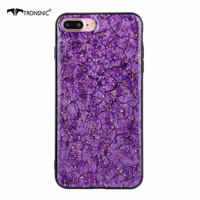 

TRONSNIC Glitter Gold Phone Case for iPhone 8 7 Plus Soft Purple Green Case Silicone Covers Hot Luxury