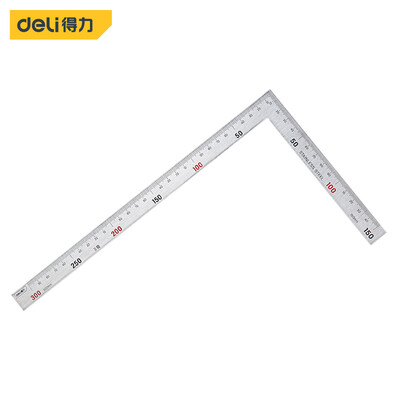 

Deli deli stainless steel turn ruler steel square ruler L-shaped ruler woodworking right angle 90 degree ruler double-sided scale 150x300mm DL7130