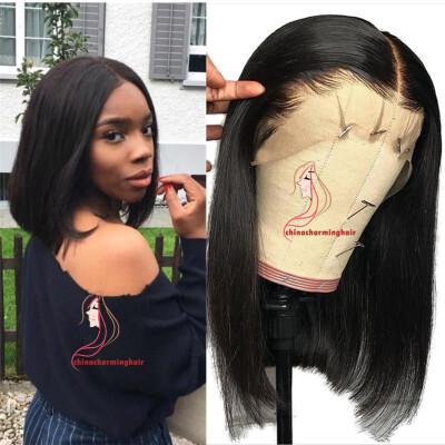 

Bob Cut Lace Wigs Human Hair 13x6 deep Middle Part Unprocessed Virgin Brazilian Hair Pre-Pluck Hairline