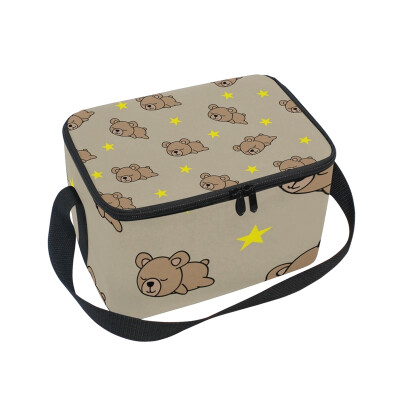 

ALAZA Lunch Box Baby Bear Sleeping Insulated Lunch Bag Large Cooler Tote Bagfor Men Women