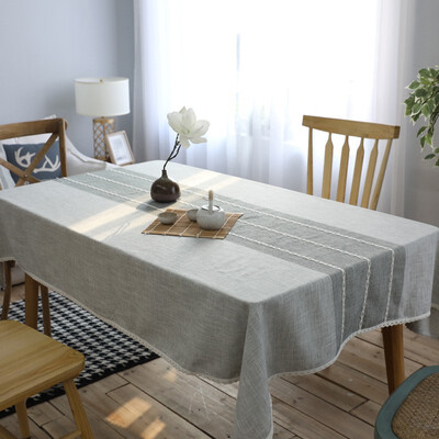 

NeillieN Simple striped cotton linen tablecloth tablecloth dust-proof cloth tea table cloth table clothantependiumspread