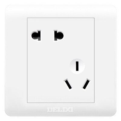 

Delixi DELIXI switch socket panel 10A oblique five-hole socket classic white series