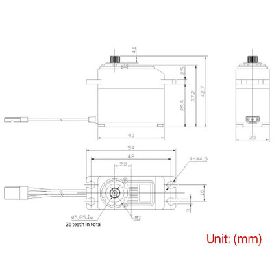 

HC2627SG Metal Gear High Torque 29KG Digital Servo with Coreless Motor Waterproof for RC Car Helicopter Boat Robot